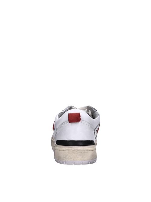 Leather sneakers HTC | STARLIGHT COLOR SHIELD LOW MANBIANCO-ROSSO